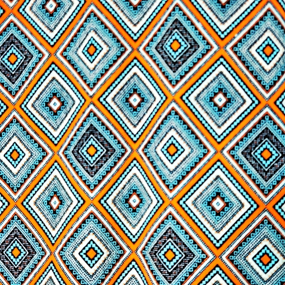 Lularoe Cassie Skirt Orange Blue White Geo Prints Small - Picture 4 of 8